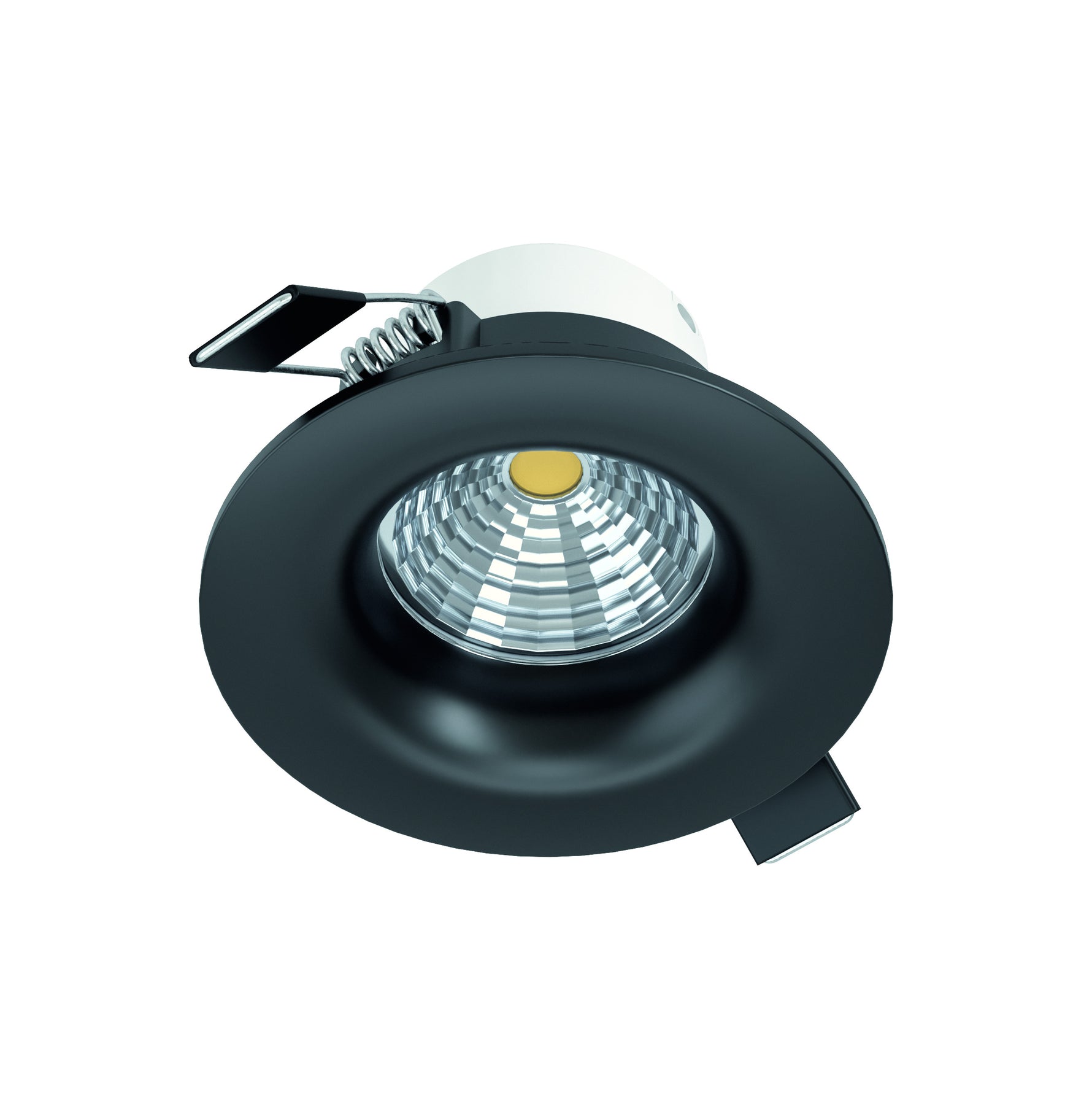 Eglo EU Saliceto Black Aluminium LED Warm White Single Recessed Light, 88 x 56 mm product image - Endon Lighting from First Light Direct with great prices and fast UK delivery