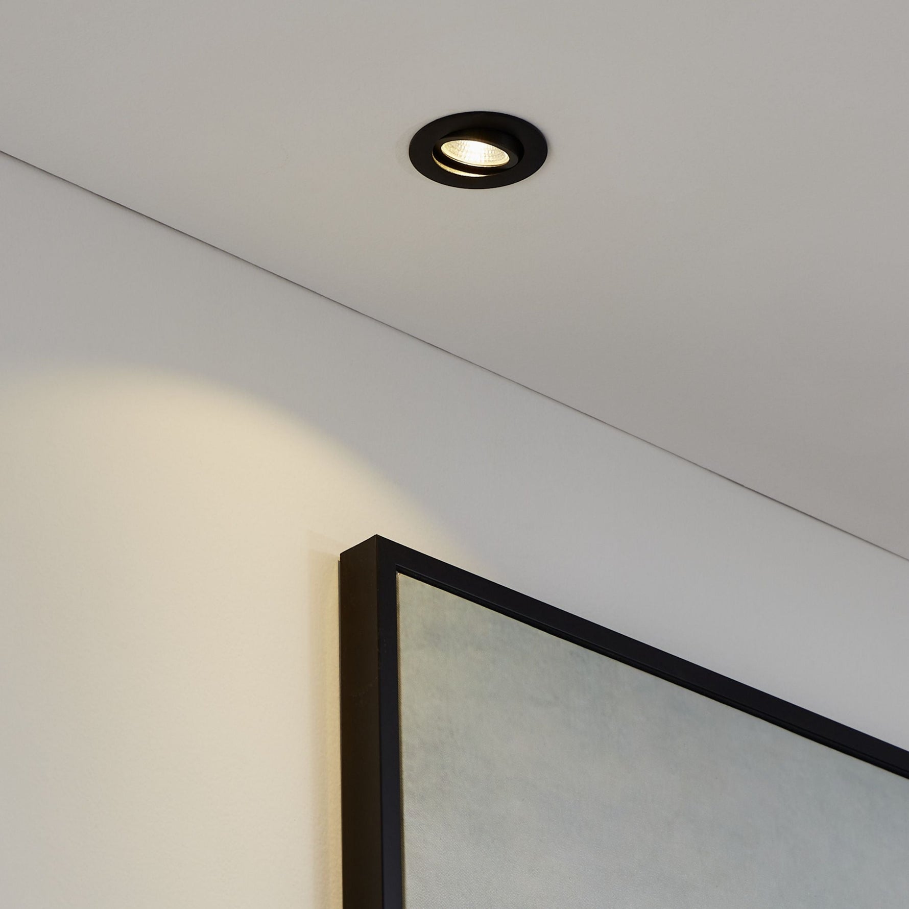 Eglo EU Saliceto Black Aluminium LED Warm White Single Recessed Light, 88 x 88mm product image - Endon Lighting from First Light Direct with great prices and fast UK delivery