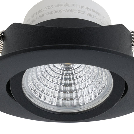 Eglo EU Saliceto Black Aluminium LED Warm White Single Recessed Light