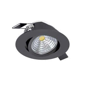 Eglo EU Saliceto Black Aluminium LED Warm White Single Recessed Light