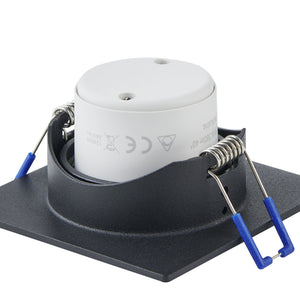 Eglo EU Saliceto Black Aluminium LED Warm White Single Recessed Light, 88 x 88mm