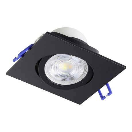 Eglo EU Saliceto Black Aluminium LED Warm White Single Recessed Light, 88 x 88mm