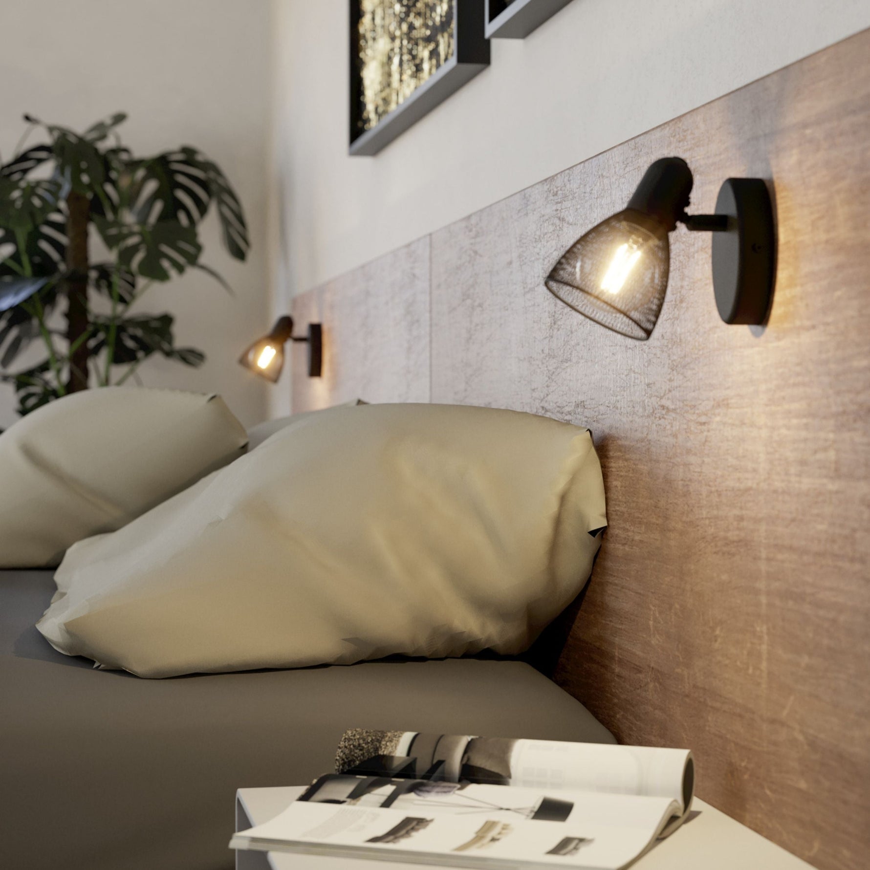 Eglo EU VALMONTONE LED Wall Light – Black Aluminium, Up & Down Lighting, Warm White, Indoor Feature Light product image - Endon Lighting from First Light Direct with great prices and fast UK delivery