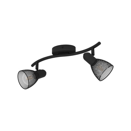 Eglo EU Carovigno Black Steel Mesh Contemporary 2-Light Spotlight