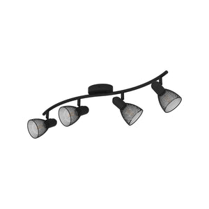 Eglo EU Carovigno Black Steel Mesh Contemporary 4-Light Spotlight