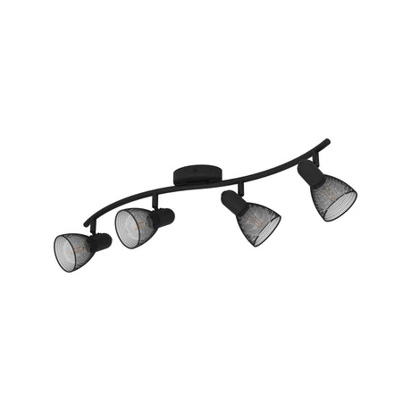 Eglo EU Carovigno Black Steel Mesh Contemporary 4-Light Spotlight