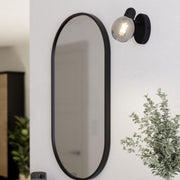 Eglo EU Pollica Black Steel & Glass Modern Single Spotlight