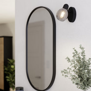 Eglo EU Pollica Black Steel & Glass Modern Single Spotlight