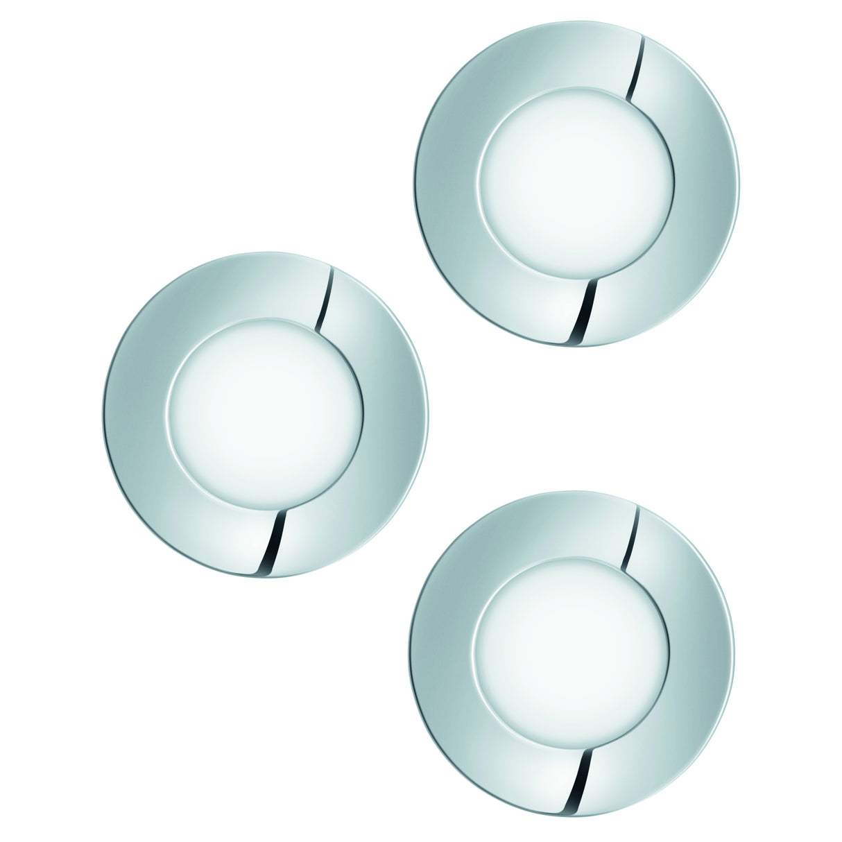 Eglo EU FUEVA?1 Recessed LED Lights – Chrome, 3 Pack, Warm White, Slim Indoor Ceiling Downlights