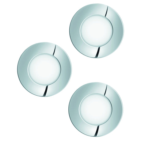 Eglo EU FUEVA?1 Recessed LED Lights – Chrome, 3 Pack, Warm White, Slim Indoor Ceiling Downlights