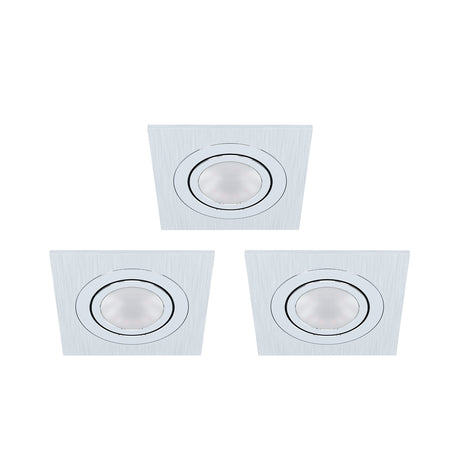 Eglo EU Areitio White Aluminum LED Set of 3 Recessed Light, 9.5cm, 3000K