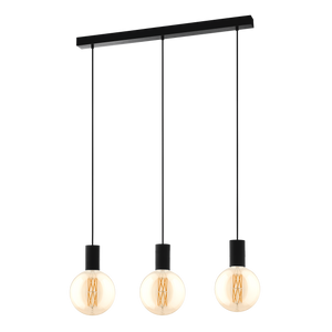 Eglo Lighting HL/3 E27 L-840 black 'POZUETA' Pendant Lamps from the POZUETA range. Part Number - 98662