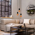 Eglo EU POZUETA Pendant Ceiling Light – Black Steel Design, Extra?Long Drop, E27, Indoor Lighting