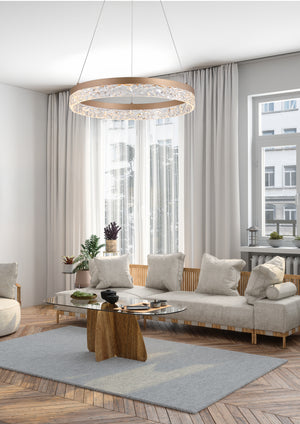 Searchlight Electric Maddie LED Round Pendant , Latte metal 98700-50LT