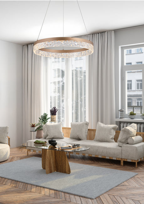 Searchlight Electric Maddie LED Round Pendant , Latte metal 98700-50LT
