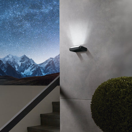 Eglo EU BRIANZA Outdoor LED Wall Light – Black Cast Aluminium, Warm White, IP44 Exterior Lighting