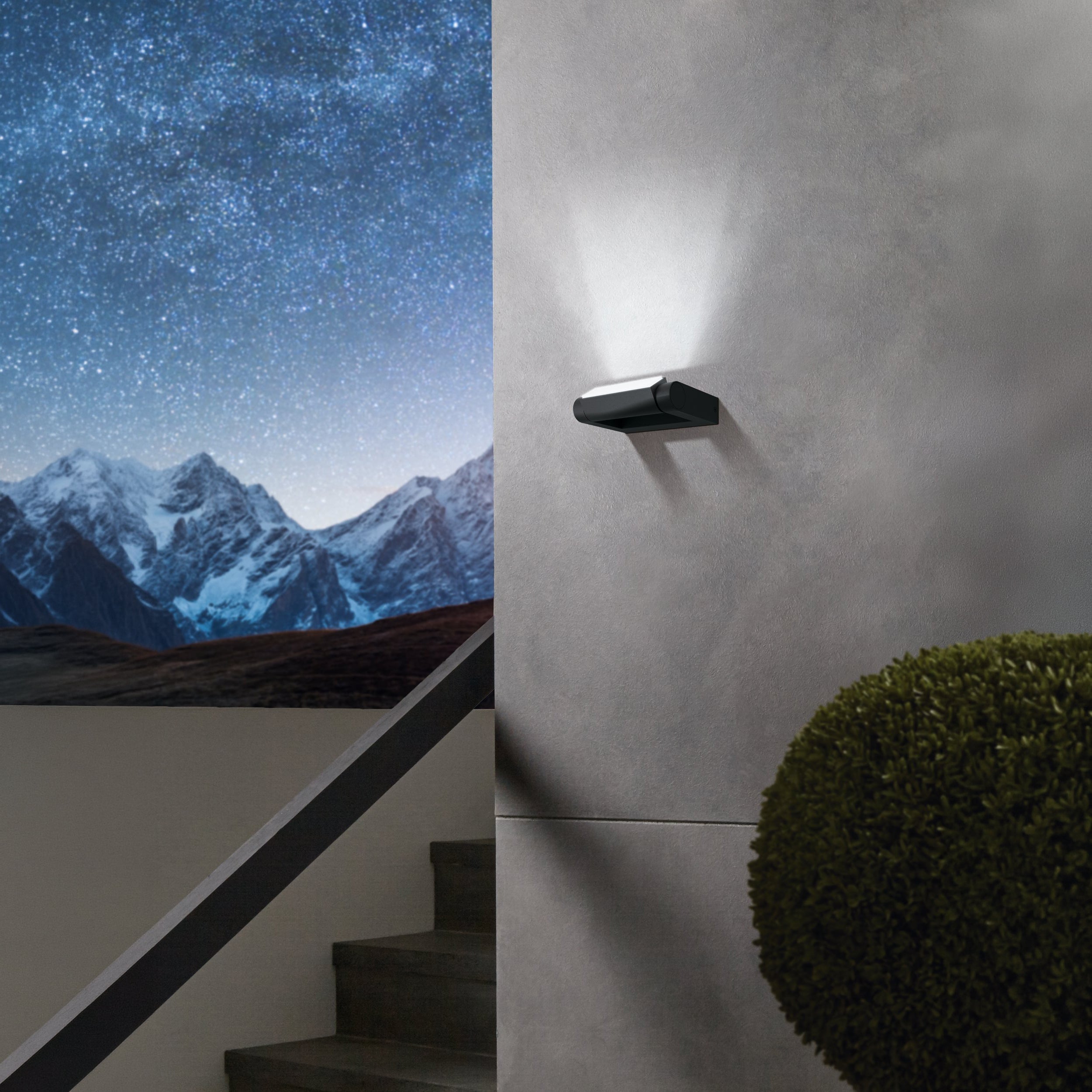 Eglo EU STAGNONE Outdoor Wall Light – Black Aluminium & Steel, Clear Glass, GU10 LED, IP54 Exterior Lighting