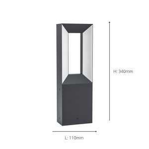 Eglo EU RIFORANO Outdoor LED Pedestal Light – Black Aluminium Bollard, Warm White, IP54