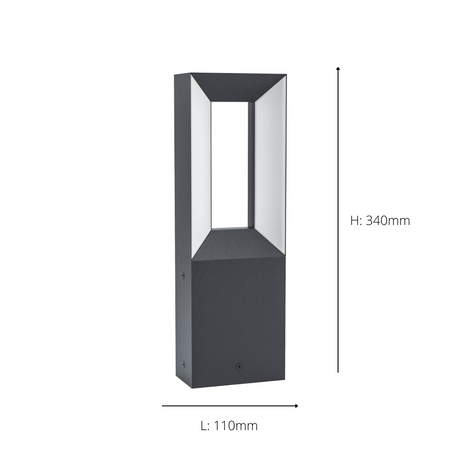 Eglo EU RIFORANO Outdoor LED Pedestal Light – Black Aluminium Bollard, Warm White, IP54