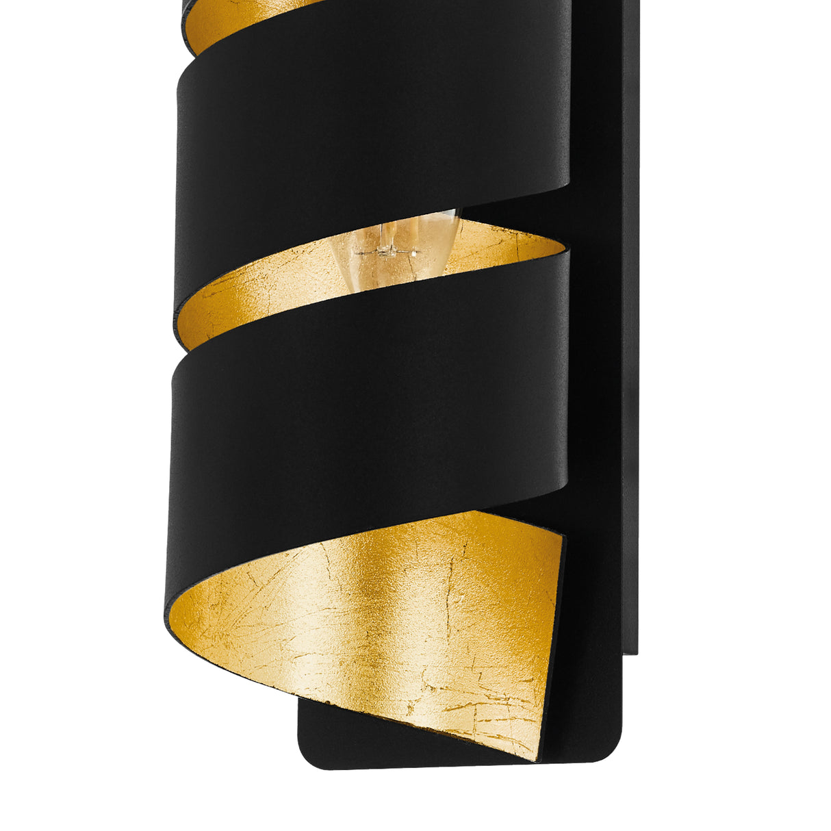 Eglo EU ELIZONDO Wall Light – Black & Gold Steel, E14, Indoor Lighting