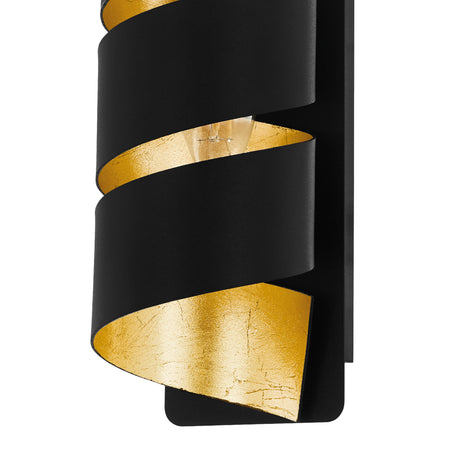 Eglo EU ELIZONDO Wall Light – Black & Gold Steel, E14, Indoor Lighting