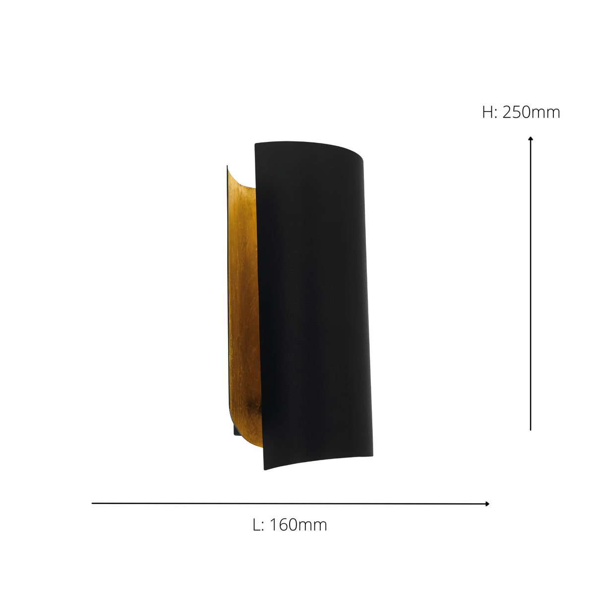 Eglo EU Falicetto Black & Gold Wall Light