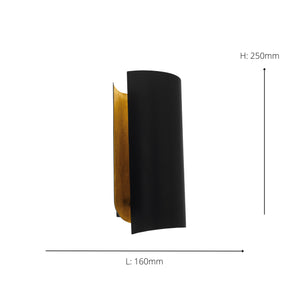 Eglo EU Falicetto Black & Gold Wall Light