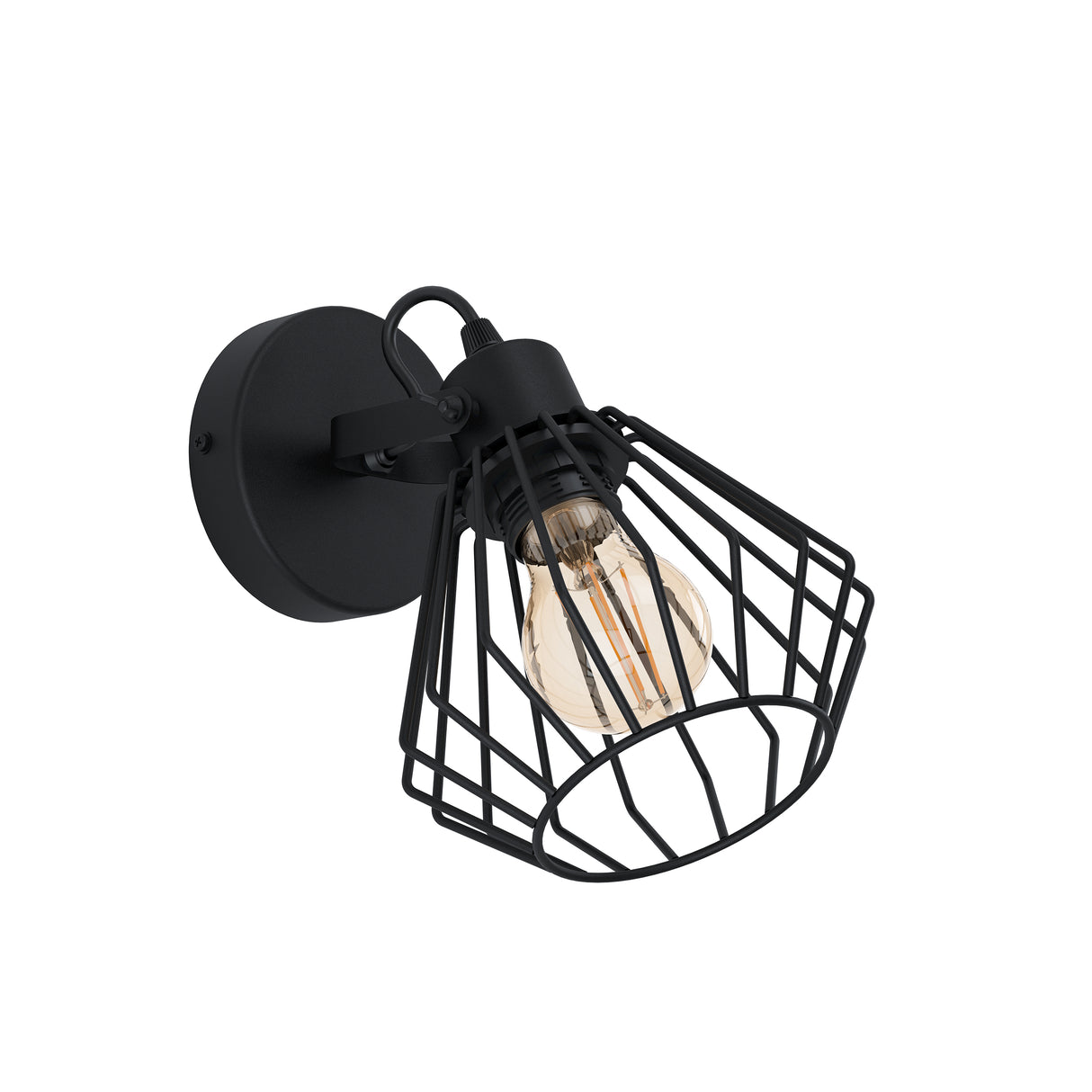 Eglo EU Tabillano Black Caged Shade Single Spotlight