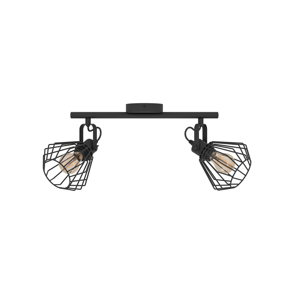Eglo EU Tabillano Black Caged Shade 2-Light Ceiling Spotlight