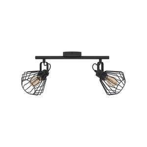 Eglo EU Tabillano Black Caged Shade 2-Light Ceiling Spotlight