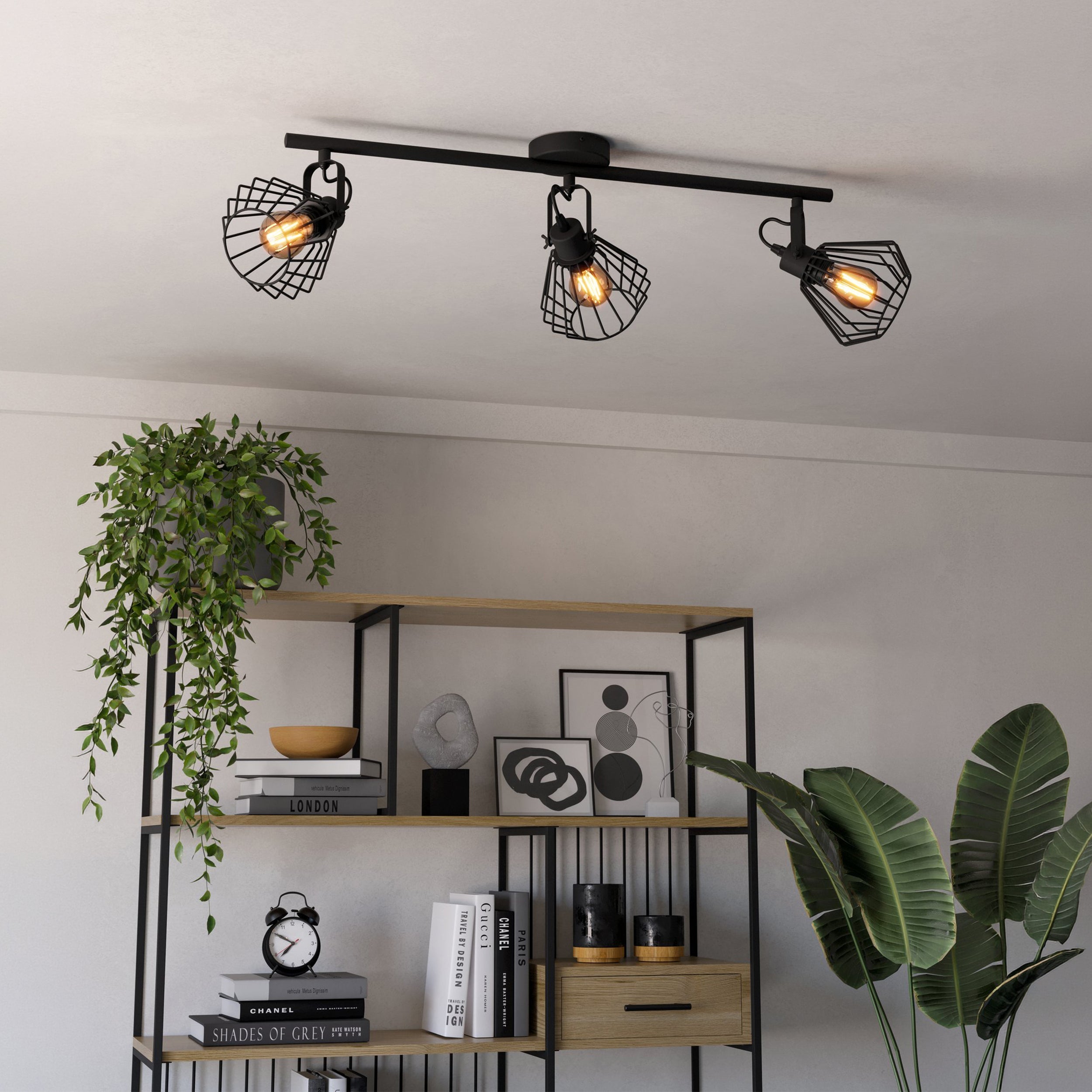 Eglo EU Salvilanas-Z Aluminium & Steel Black LED Smart Control Ceiling Light product image - Endon Lighting from First Light Direct with great prices and fast UK delivery