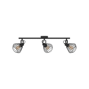 Eglo EU Tabillano Black Caged Shade 3-Light Ceiling Spotlight