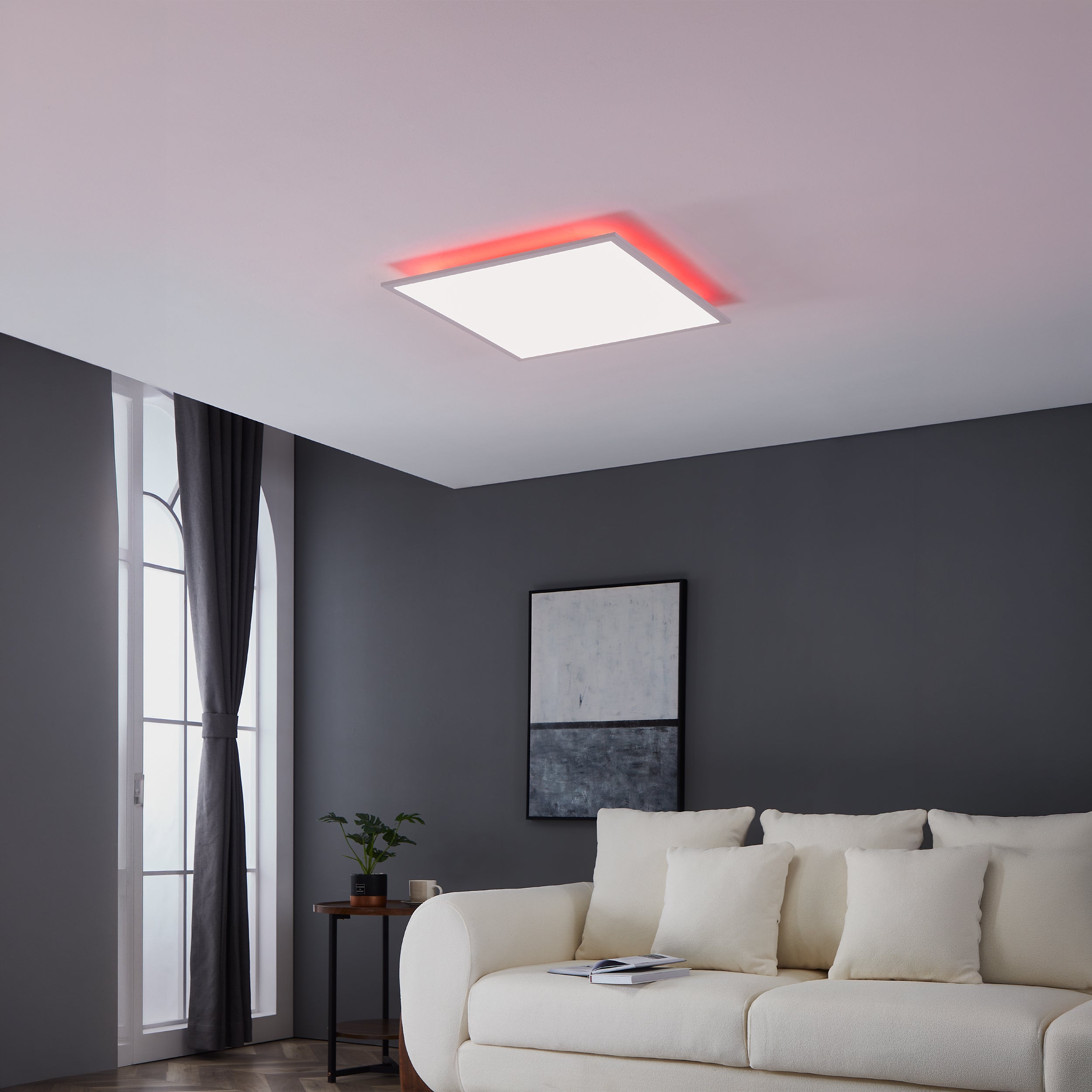 Eglo EU Salobrena 1 White Aluminium LED Ceiling Light, 59.5cm product image - Endon Lighting from First Light Direct with great prices and fast UK delivery