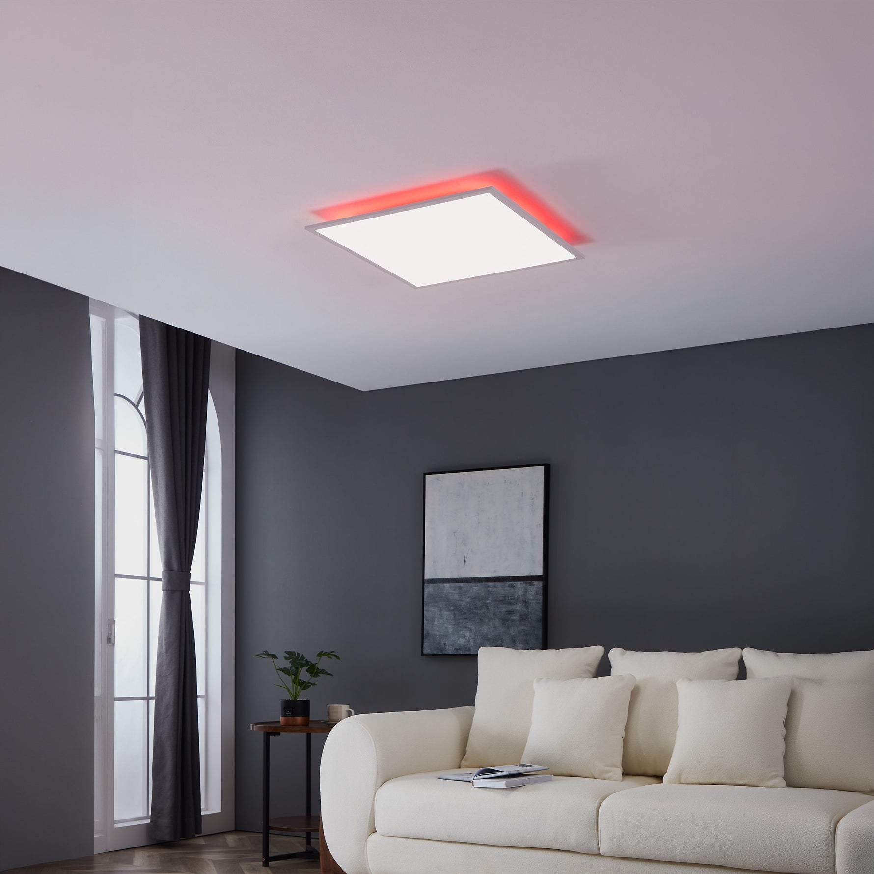 Eglo EU Salobrena 1 White Aluminium LED Ceiling Light, 59.5cm product image - Endon Lighting from First Light Direct with great prices and fast UK delivery
