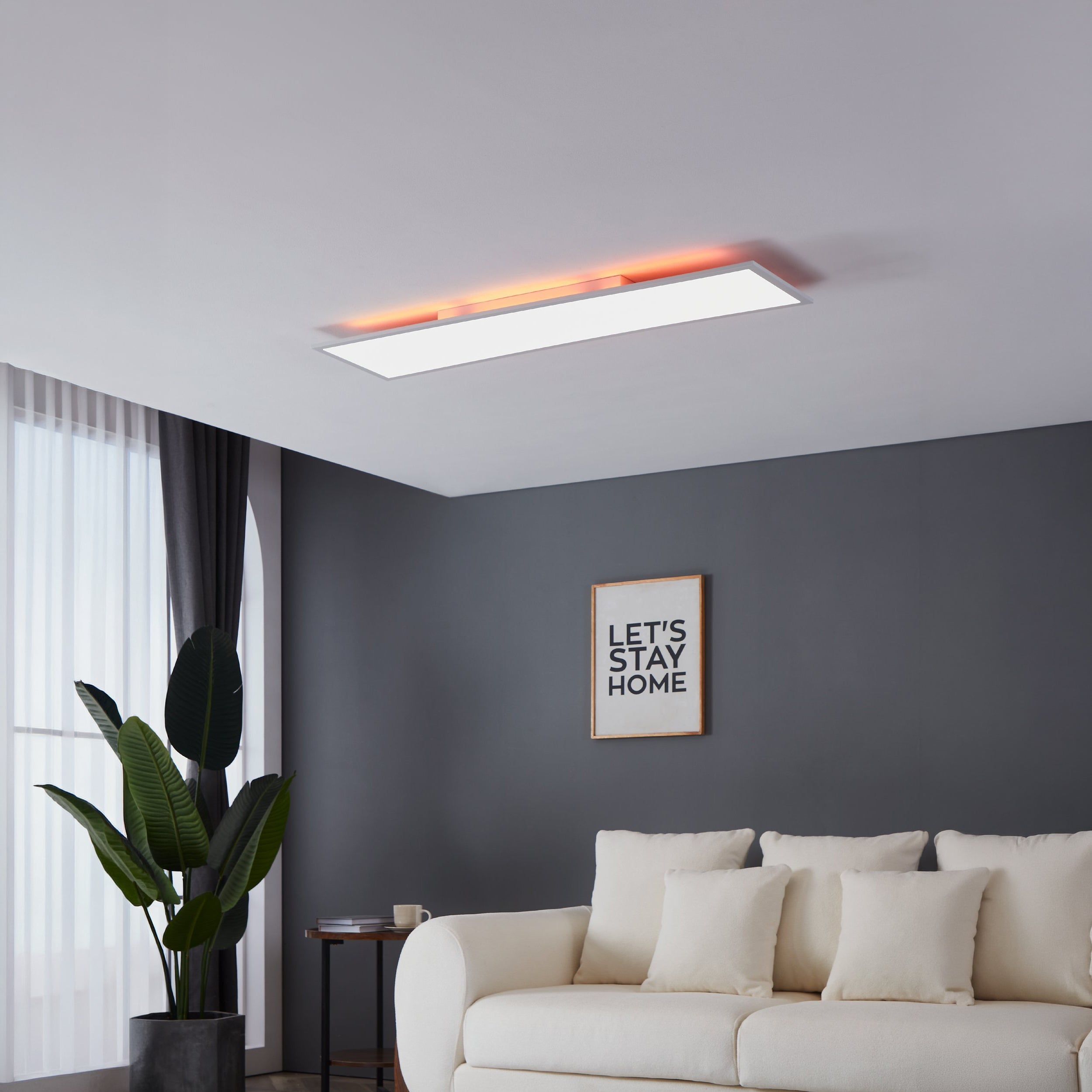 Eglo EU Nieves White & Silver LED Ceiling Light, (D) 31cm product image - Endon Lighting from First Light Direct with great prices and fast UK delivery