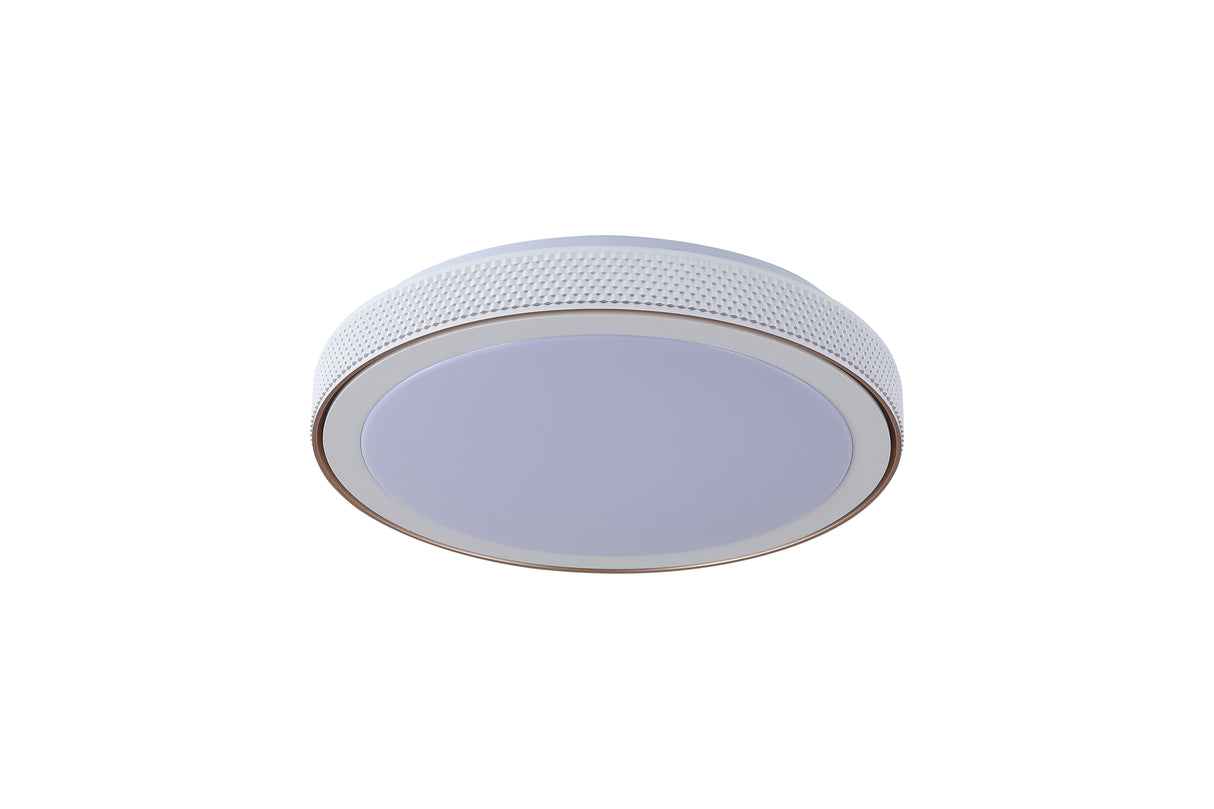 Searchlight Electric Galactic Round LED Flush - White & Gold 98800-40WH