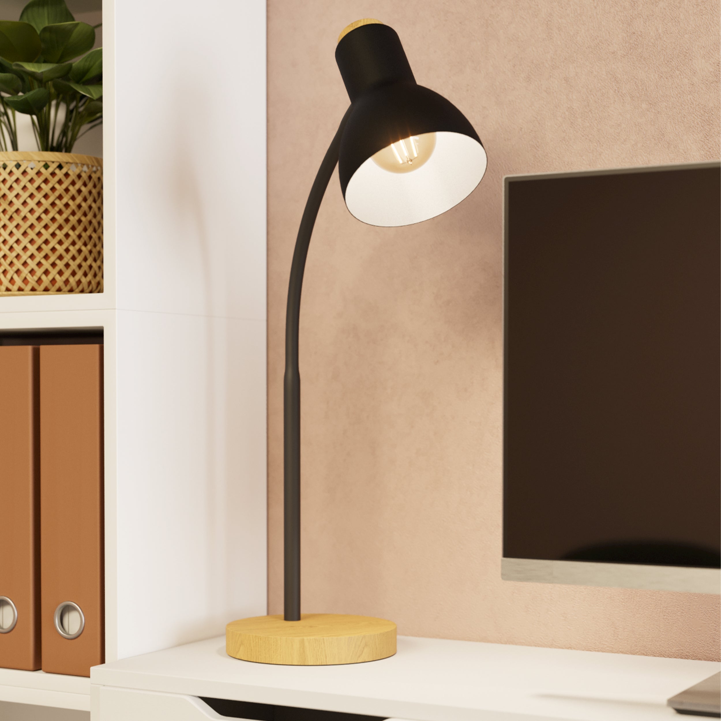 Eglo EU Veradal Classic Brown & White Steel Table Lamp