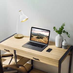 Eglo EU Veradal Classic Brown & White Steel Table Lamp