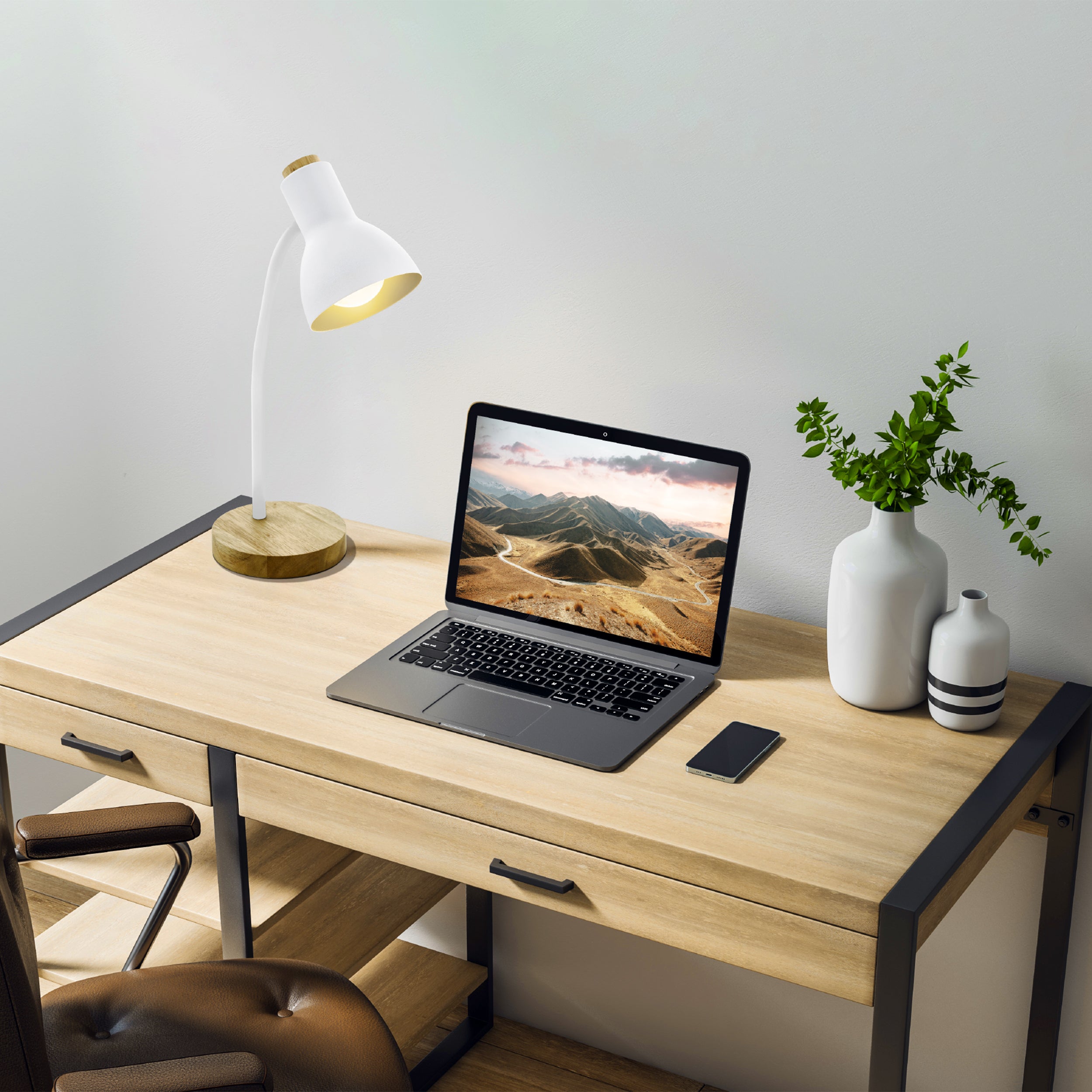 Eglo EU Ceppino Black Steel Modern Minimal LED Table Lamp