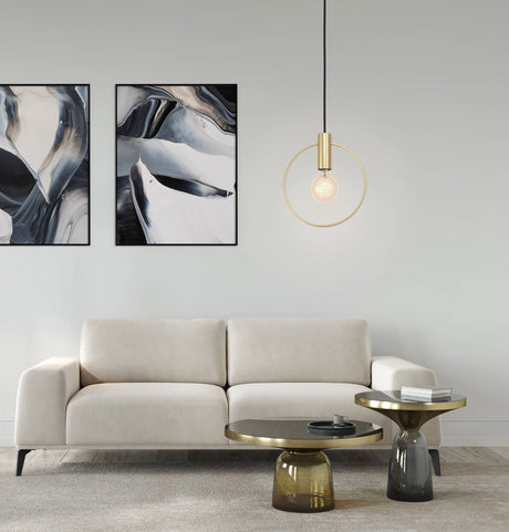 Eglo EU MANIZALES Pendant Ceiling Light – Brushed Brass Steel, E27, Height Adjustable, Indoor Lighting