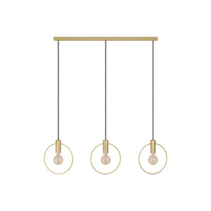Eglo EU Manizales Brushed Brass Art-Deco 3-Light Pendant