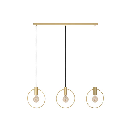 Eglo EU Manizales Brushed Brass Art-Deco 3-Light Pendant