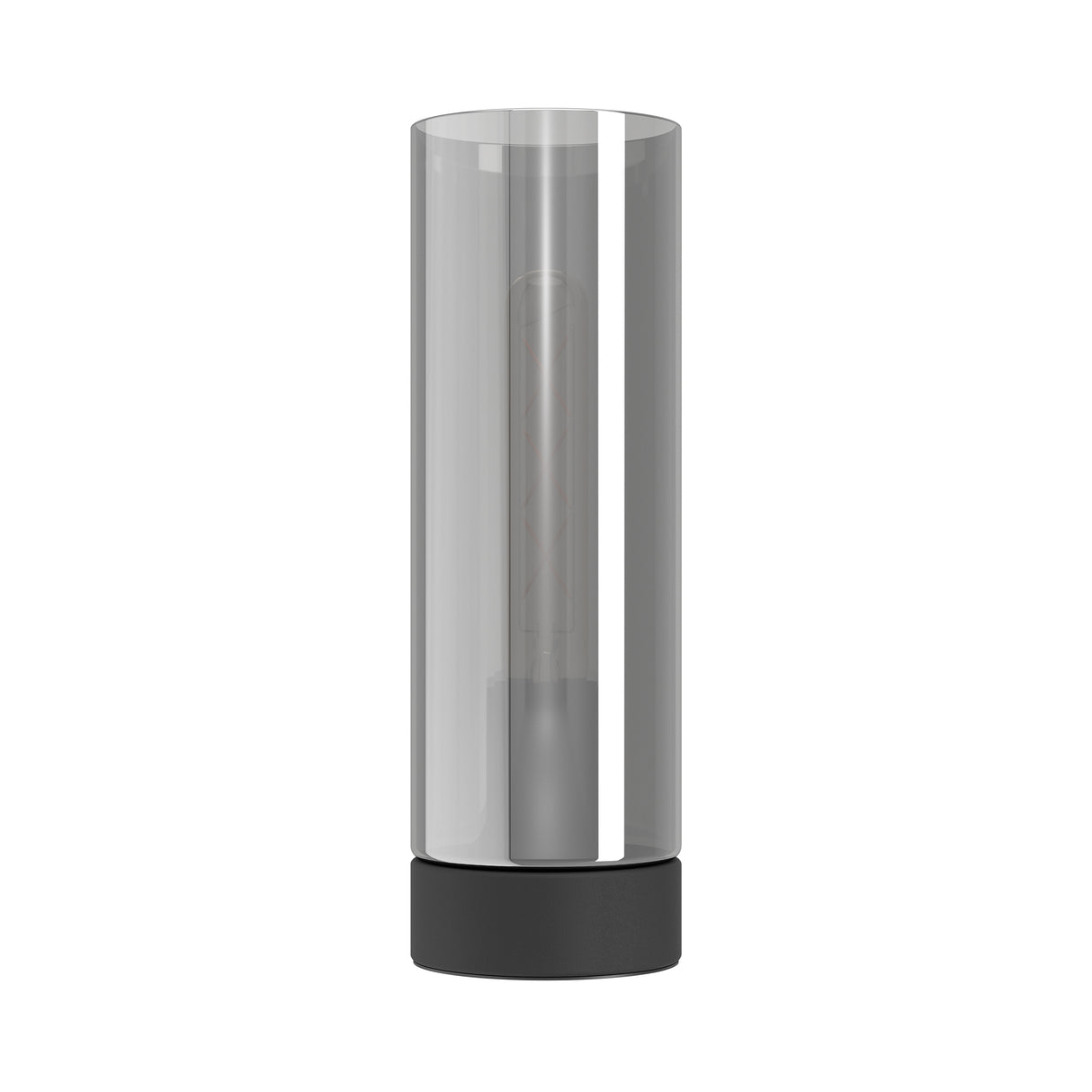 Eglo EU DAMASCO?1 Table Lamp – Black Steel with Smoked Glass Shade, E27, Inline Switch, Indoor Lighting
