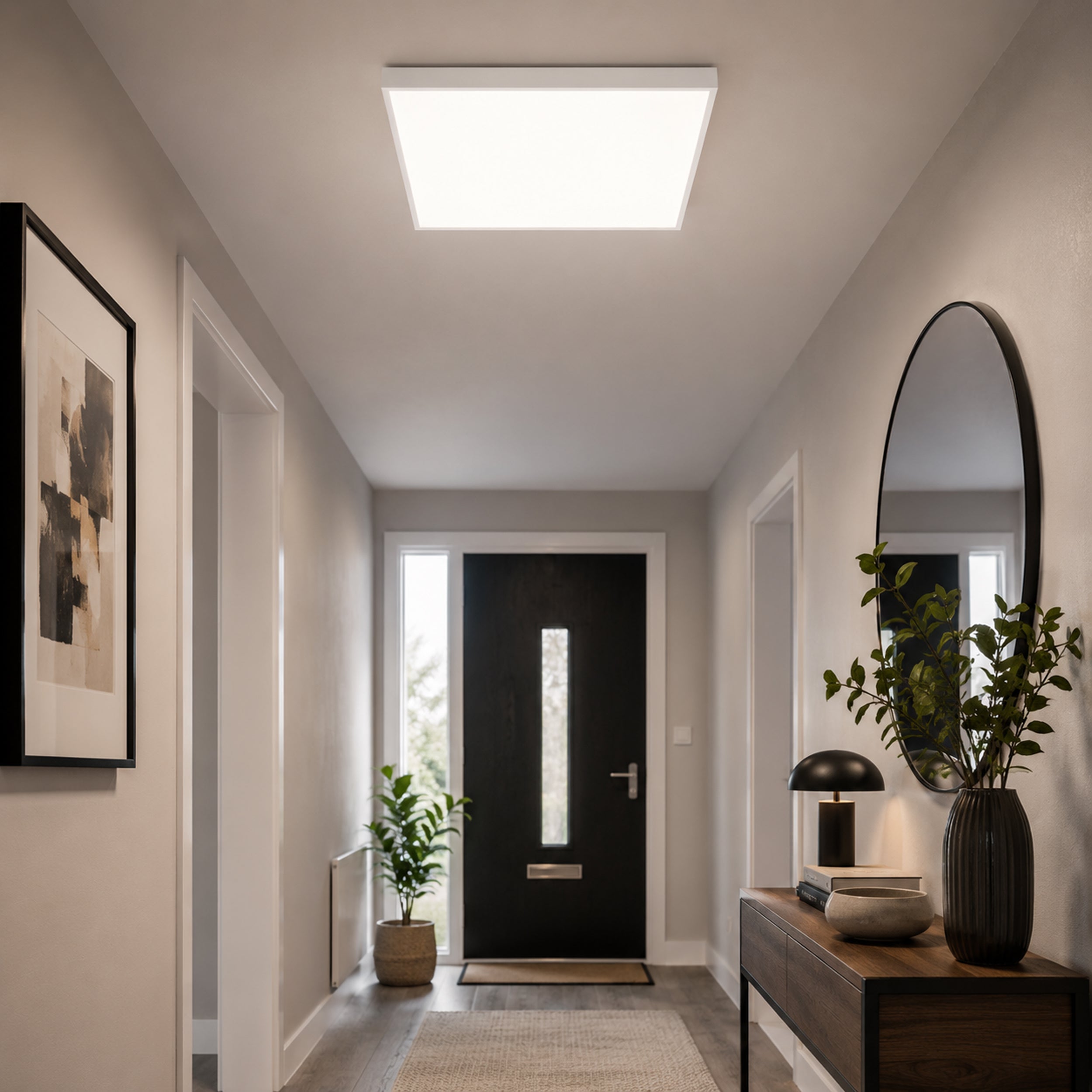 Eglo EU PARRAPOS?Z Smart LED Ceiling Light – Black Slim Design, Tuneable White, App & Remote Control, connect.z product image - Endon Lighting from First Light Direct with great prices and fast UK delivery