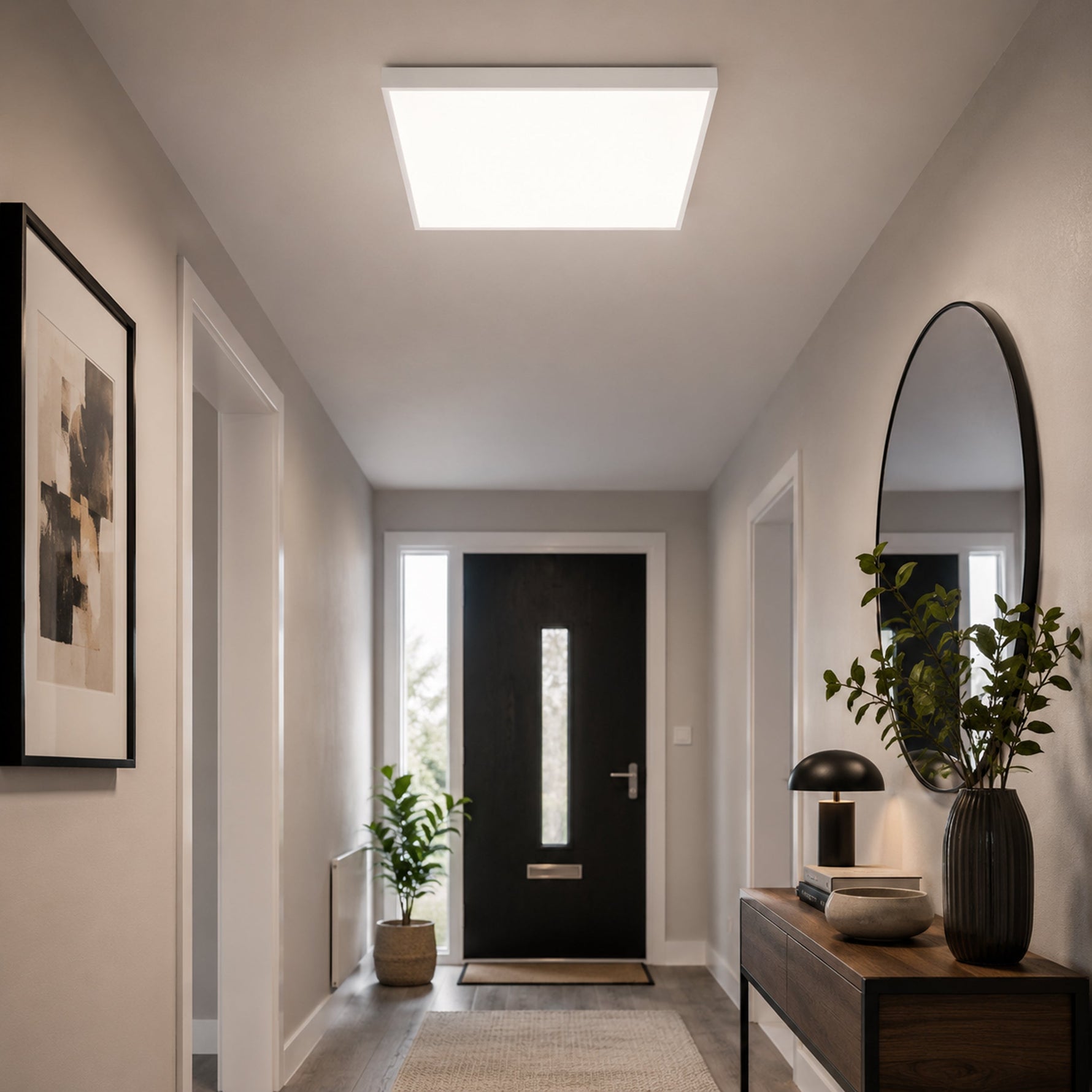 Eglo EU PARRAPOS?Z Smart LED Ceiling Light – Black Slim Design, Tuneable White, App & Remote Control, connect.z product image - Endon Lighting from First Light Direct with great prices and fast UK delivery
