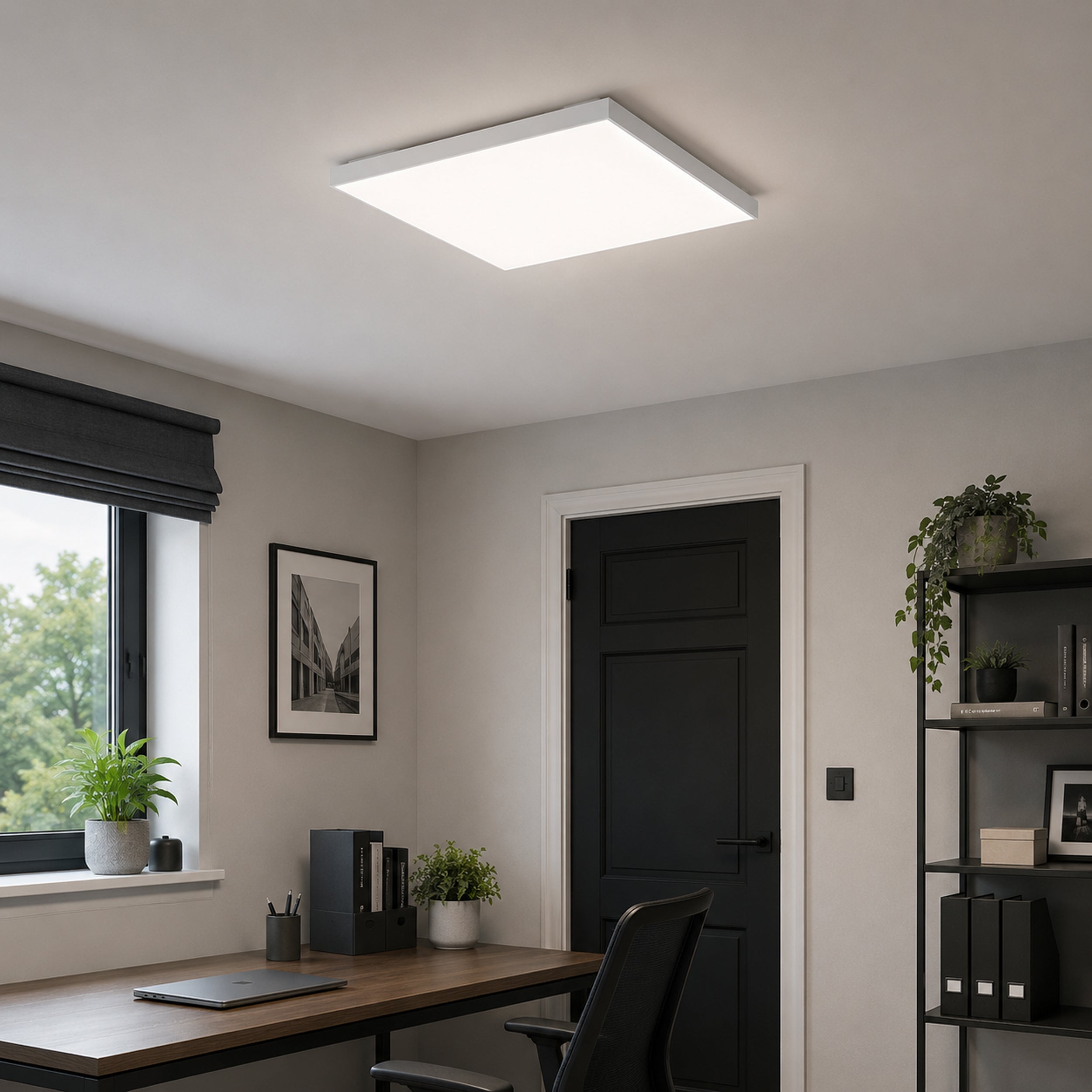 Eglo EU Simolaris?Z Smart LED Ceiling Light – Black Finish, RGB + Tuneable White 2700–6500K, App & Remote Control product image - Endon Lighting from First Light Direct with great prices and fast UK delivery