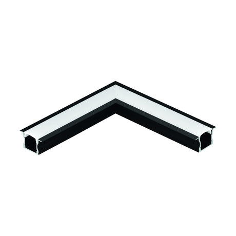 Eglo EU RECESSED PROFILE?2 Aluminium Profile – Anodised Black, 110?mm, Recessed Mount LED Strip Accessory