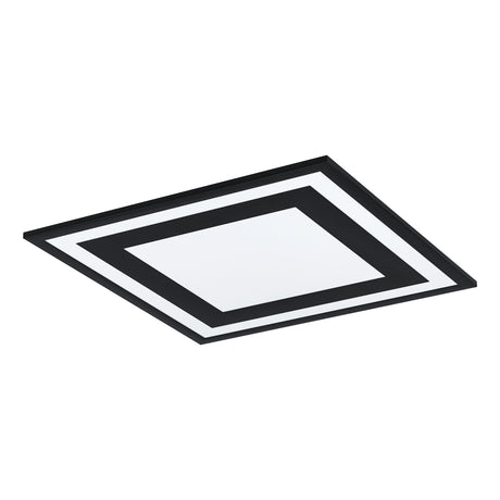 Eglo EU Savatarila Aluminium & Plastic Black Modern LED Ceiling Light, 45cm