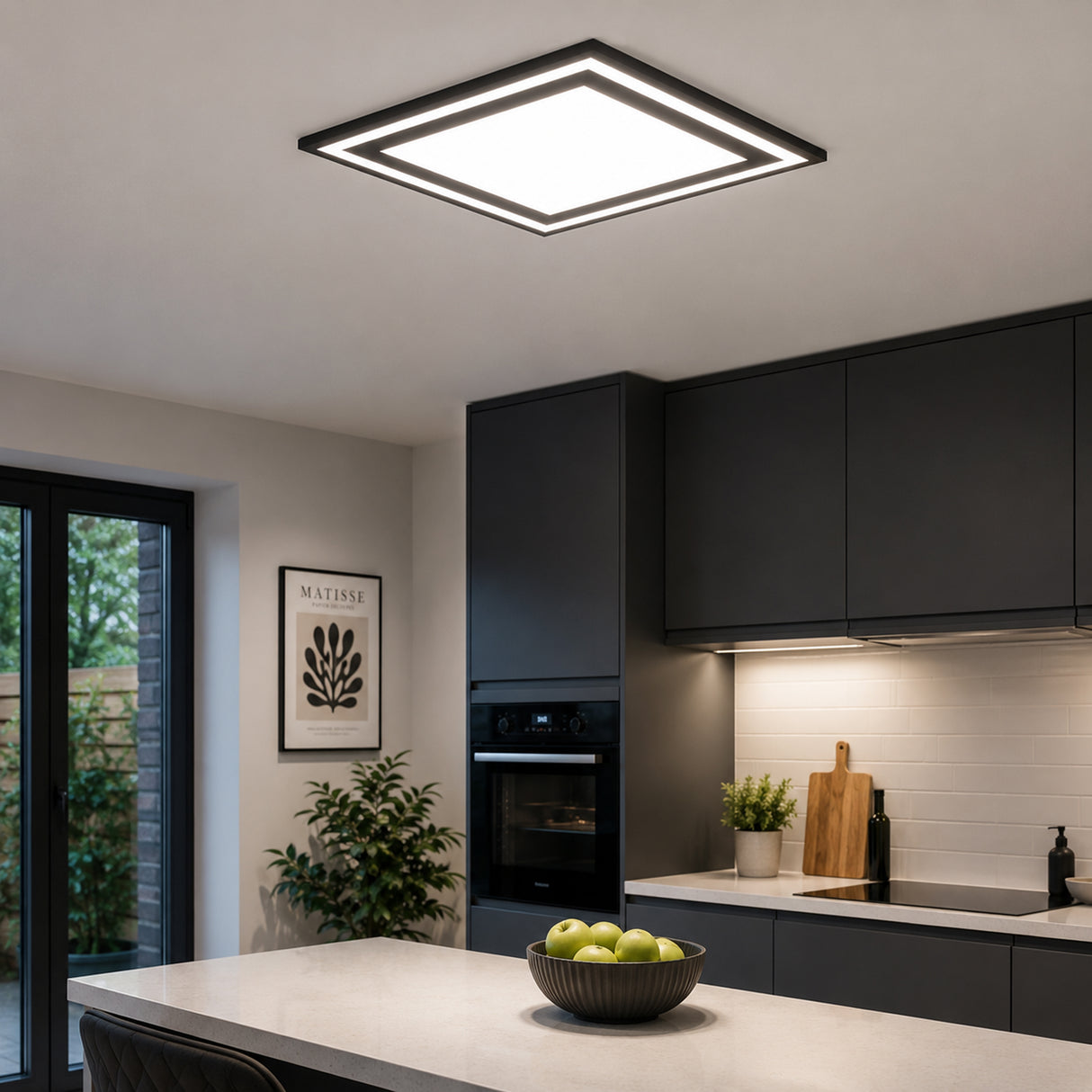 Eglo EU Savatarila Aluminium & Plastic Black Modern LED Ceiling Light