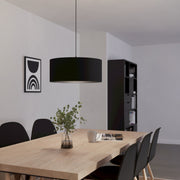Eglo EU Maserlo Black Metal And Fabric Single Pendant